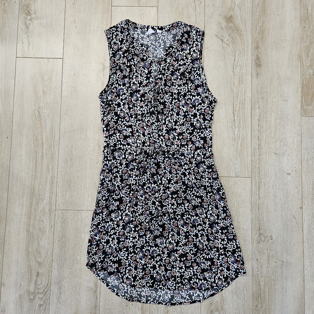 GAP Dress, Size Small, Black/Multi Foral